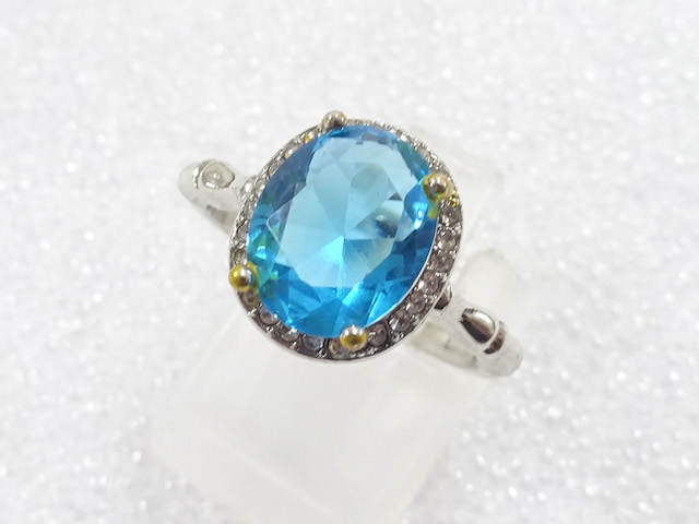 JAPANESE KIMONO / ANTIQUE COLORED STONE RING (SIZE 14)